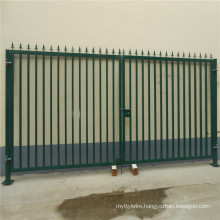 Green PVC coated Security gate/wire mesh fence gate